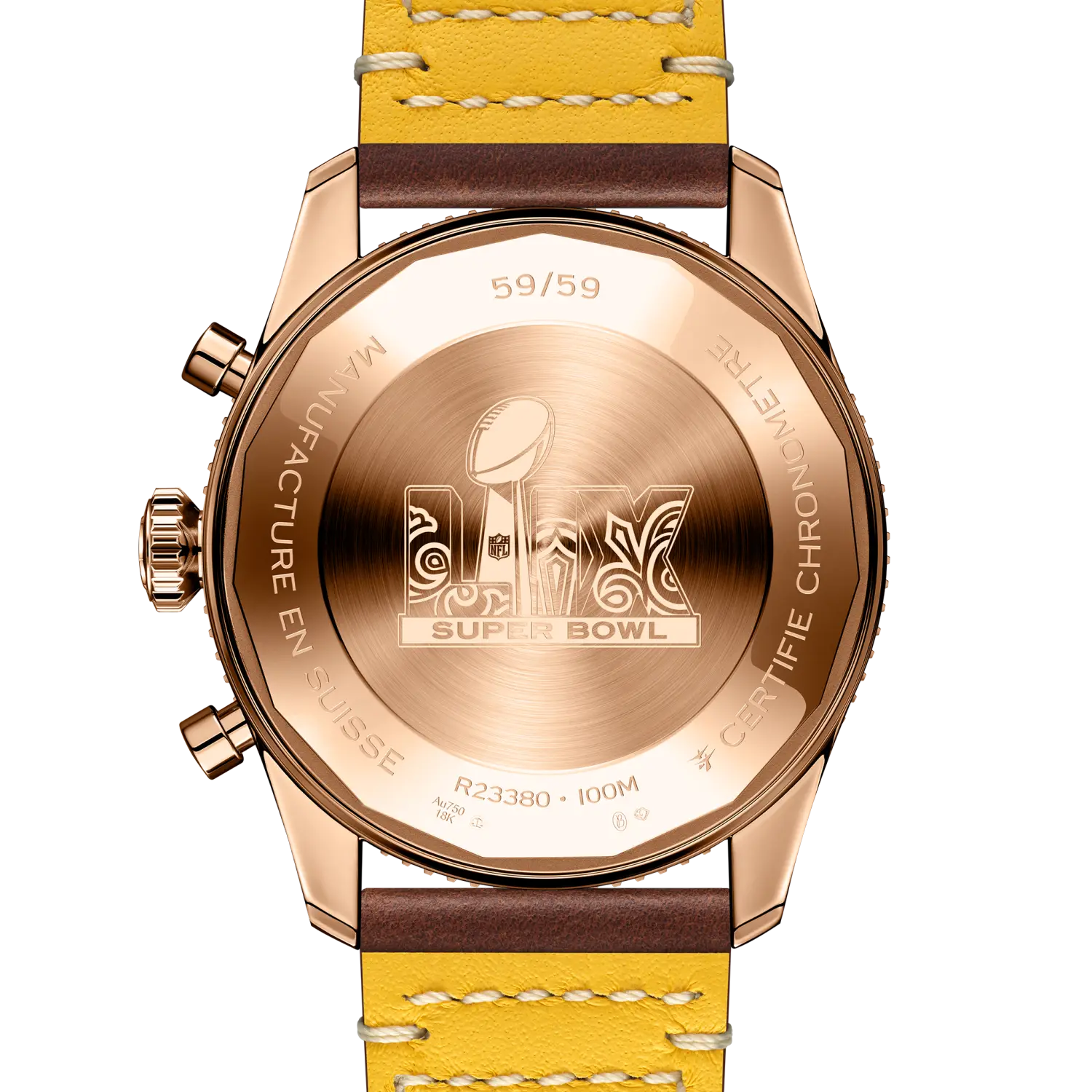 Classic AVI Chronograph 42 Super Bowl LIX Philadelphia Eagles Limited Edition- Brown Calfskin Leather Provident Jewelery