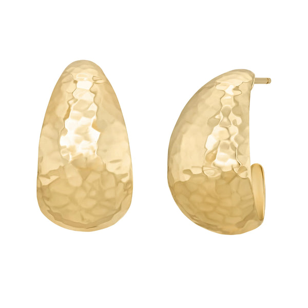 Dome Hammered Hoop Earrings - Provident Jewelry