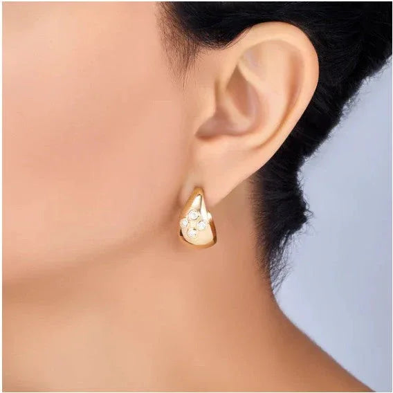 Dome Earrings w/Diamonds - Provident Jewelry