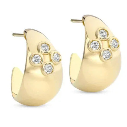 Dome Earrings w/Diamonds - Provident Jewelry
