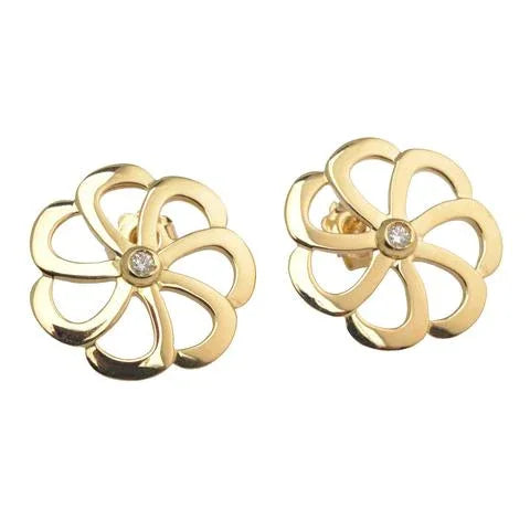 Flora Earrings w/.08 CT Diamond - Provident Jewelry