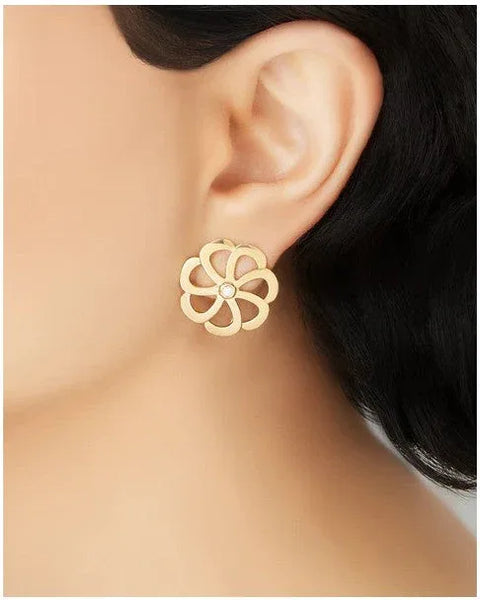 Flora Earrings w/.08 CT Diamond - Provident Jewelry