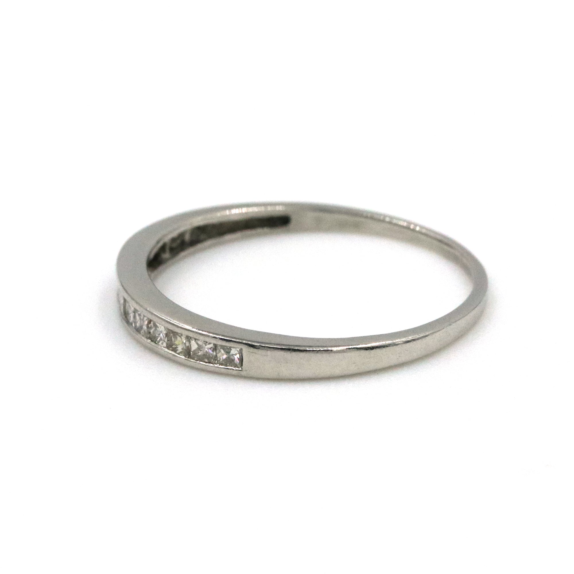 Platinum 0.36ct Princess-Cut Diamond Channel-Set Band