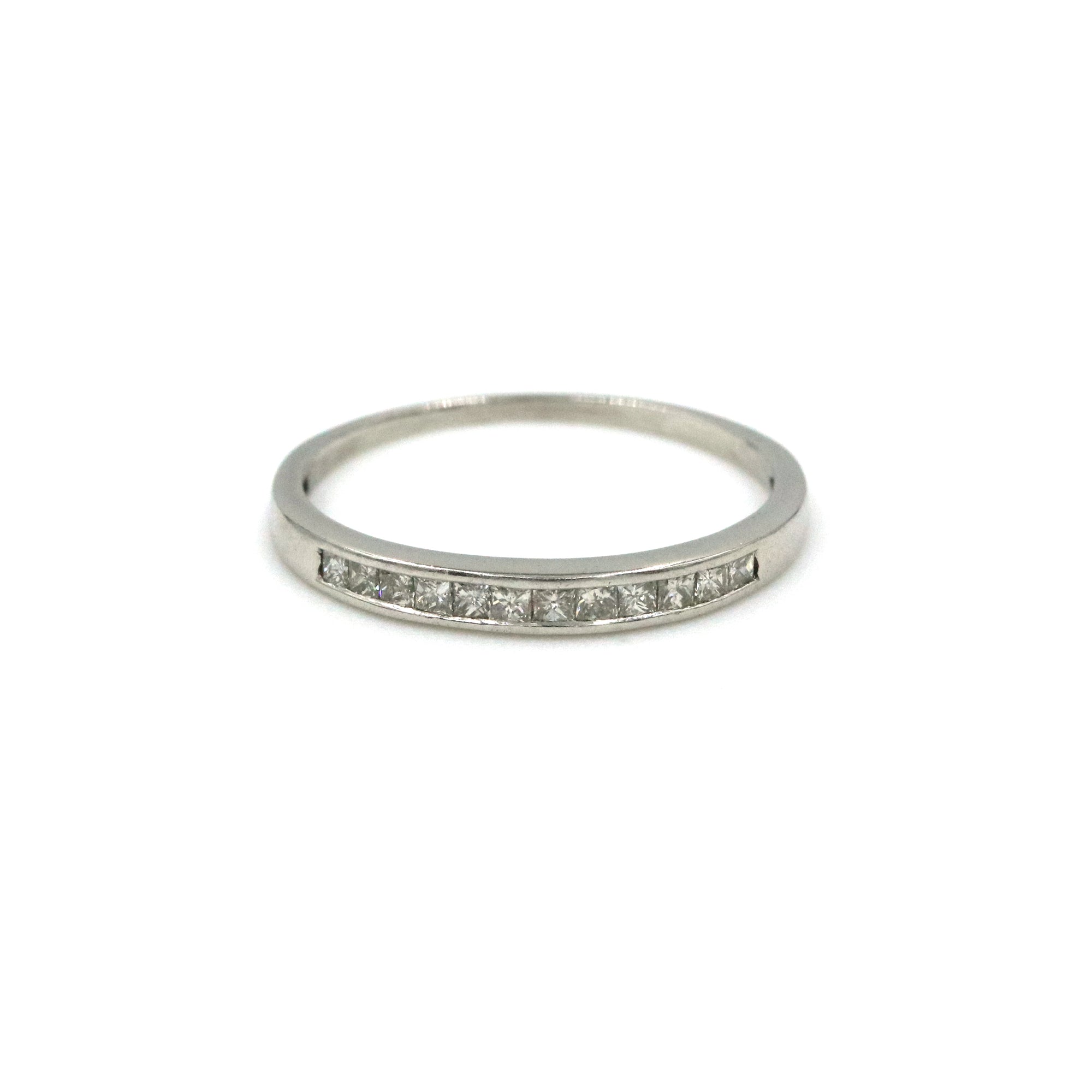 Platinum 0.36ct Princess-Cut Diamond Channel-Set Band