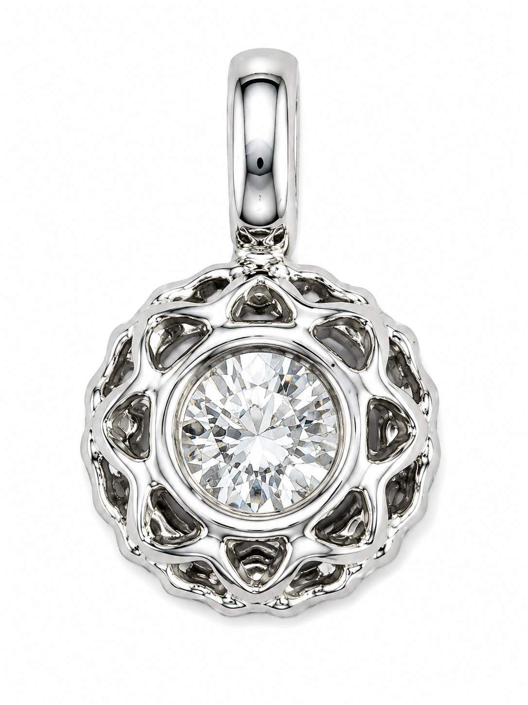 14kt Gold Diamond Double Halo Pendant