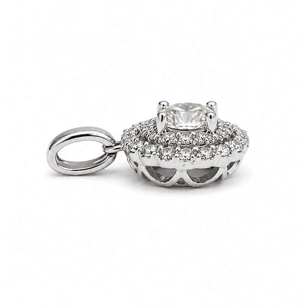 14kt Gold Diamond Double Halo Pendant