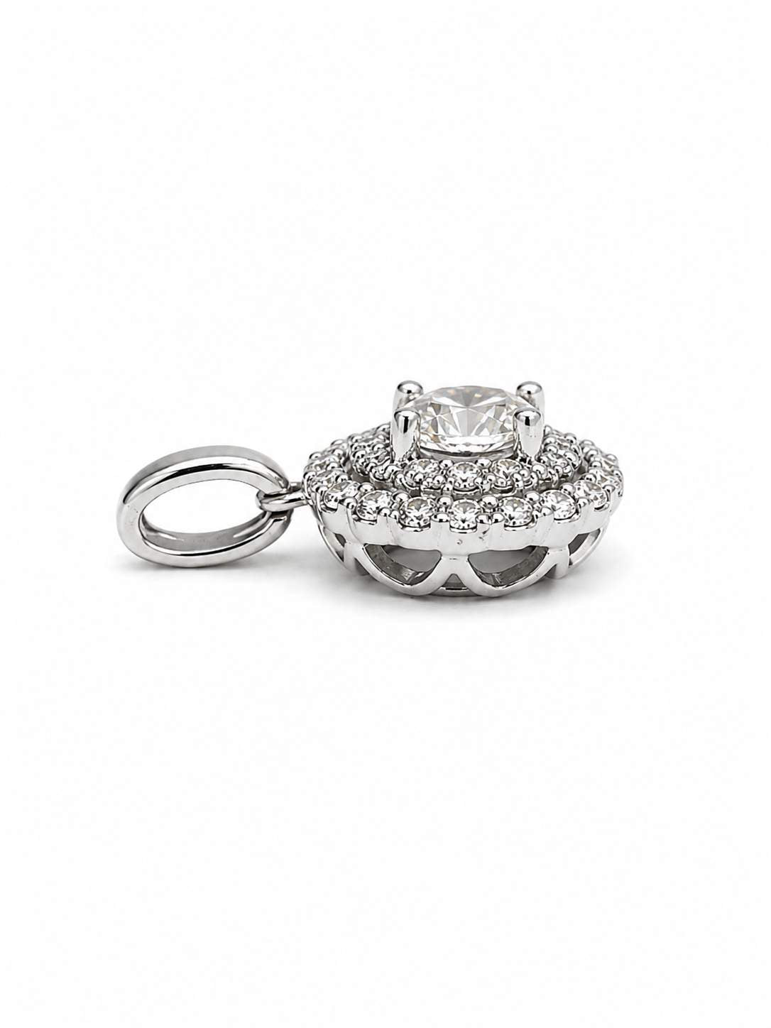 14kt Gold Diamond Double Halo Pendant