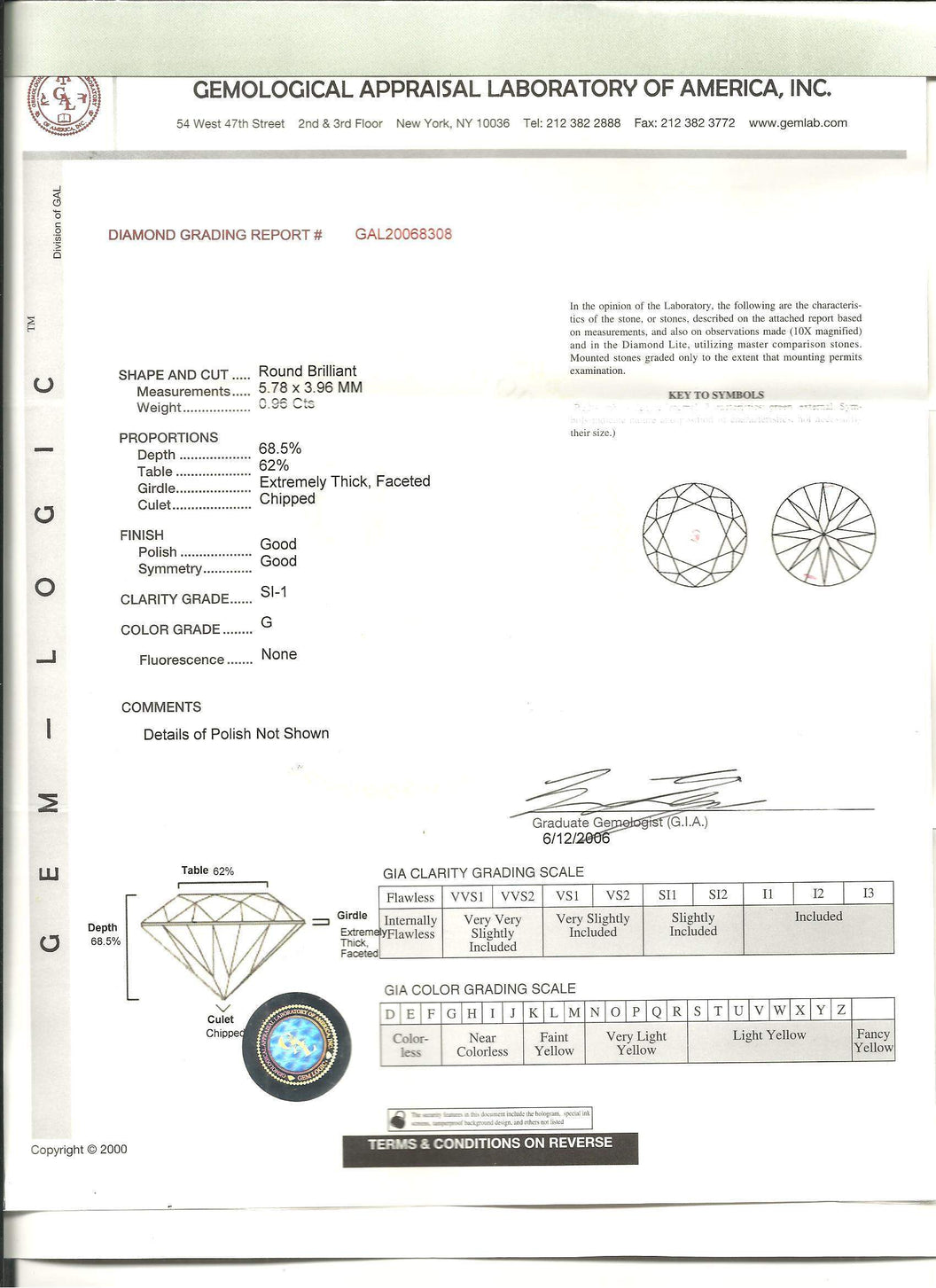 14K White Gold .96ct Round Diamond (G/SI1) Double Halo ~.38ctw Diamond Pendant. Provident Jewelery