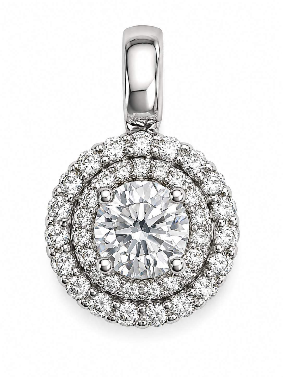 14kt Gold Diamond Double Halo Pendant