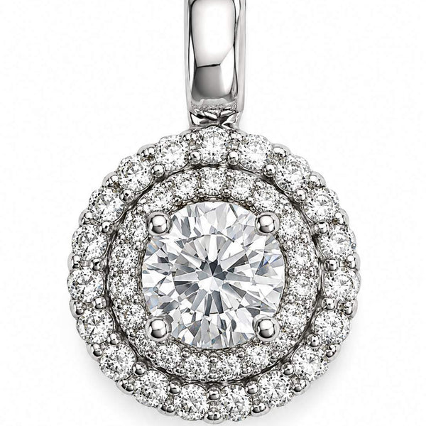 14kt Gold Diamond Double Halo Pendant