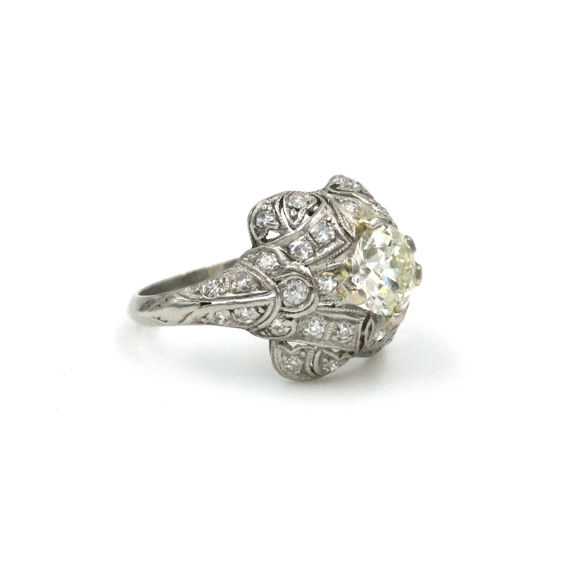 Platinum Art Deco Style Diamond Ring