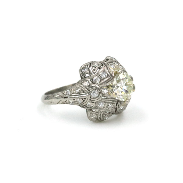 Platinum Art Deco Style Diamond Ring