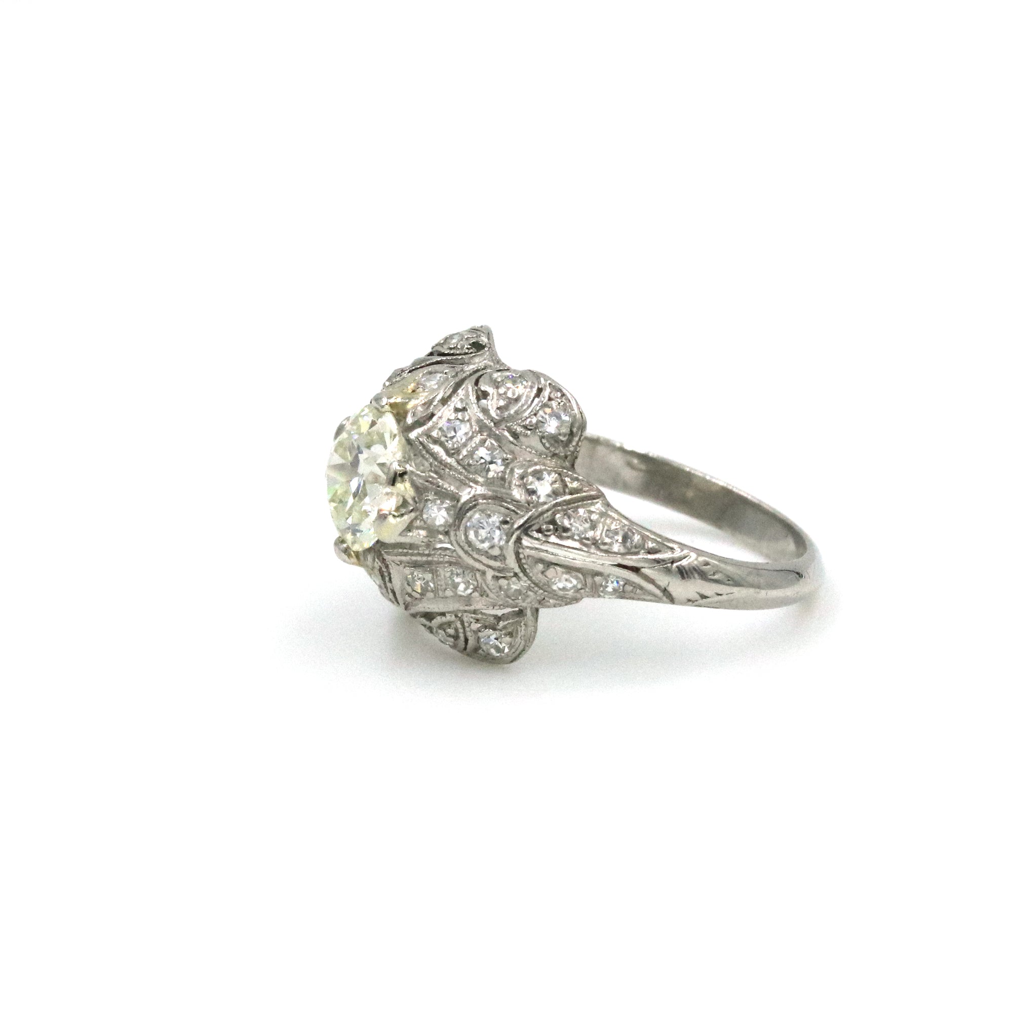 Platinum Art Deco Style Diamond Ring