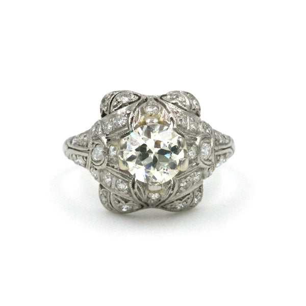 Platinum Art Deco Style Diamond Ring