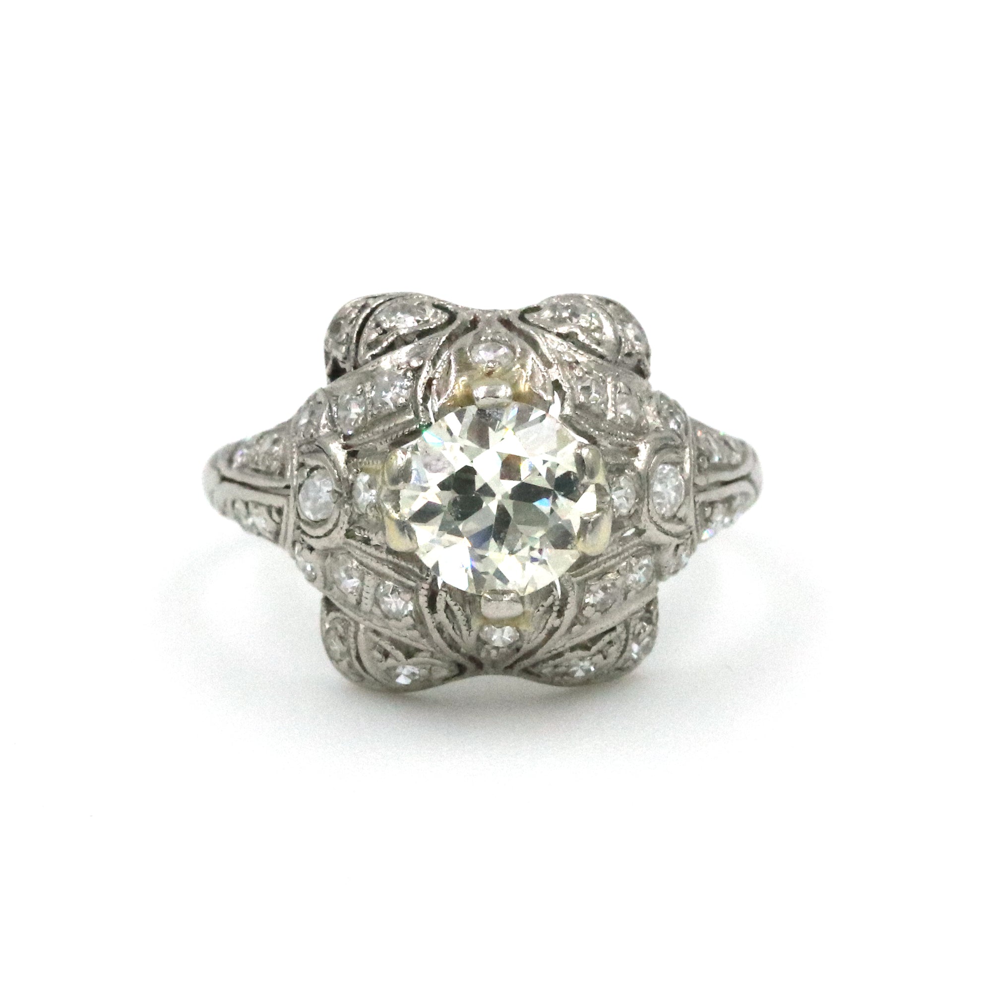 Platinum Art Deco Style Diamond Ring