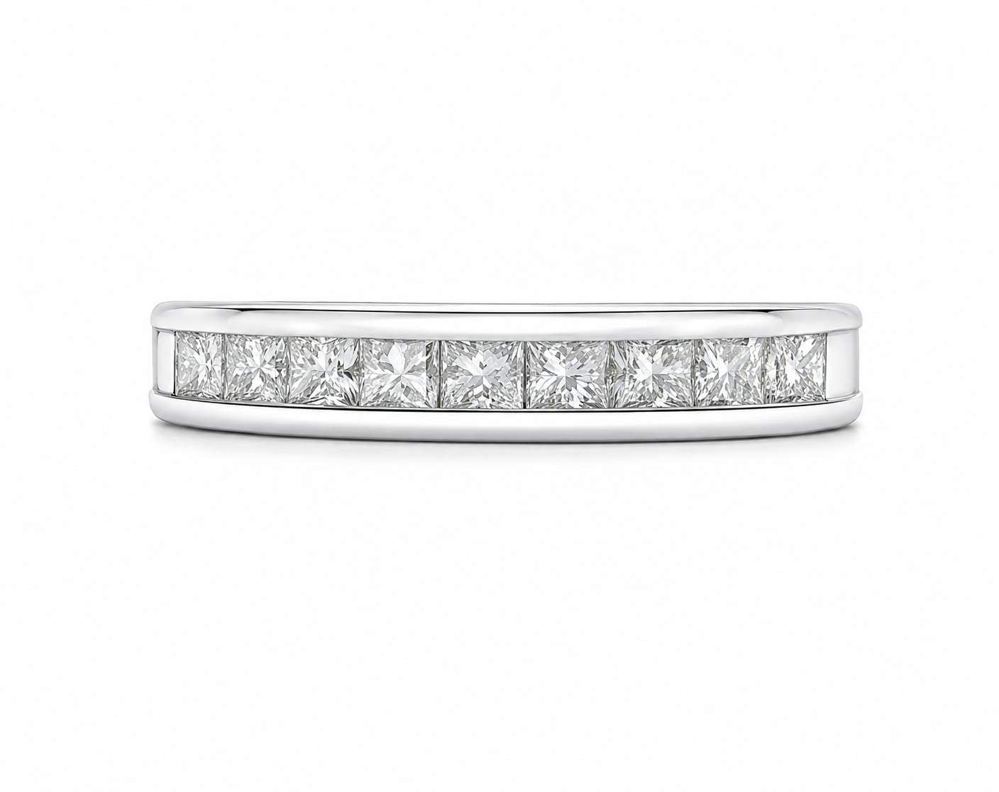 14kt White Gold Princess-Cut Diamond Channel-Set Band