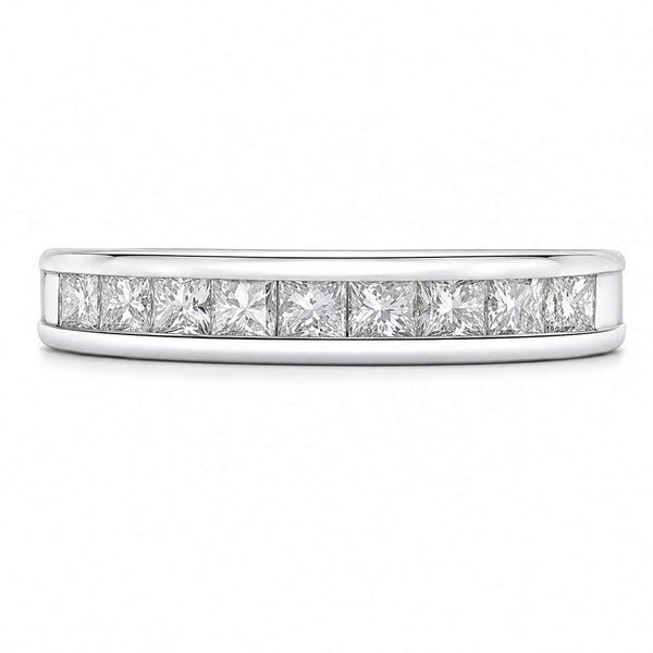 14kt White Gold Princess-Cut Diamond Channel-Set Band