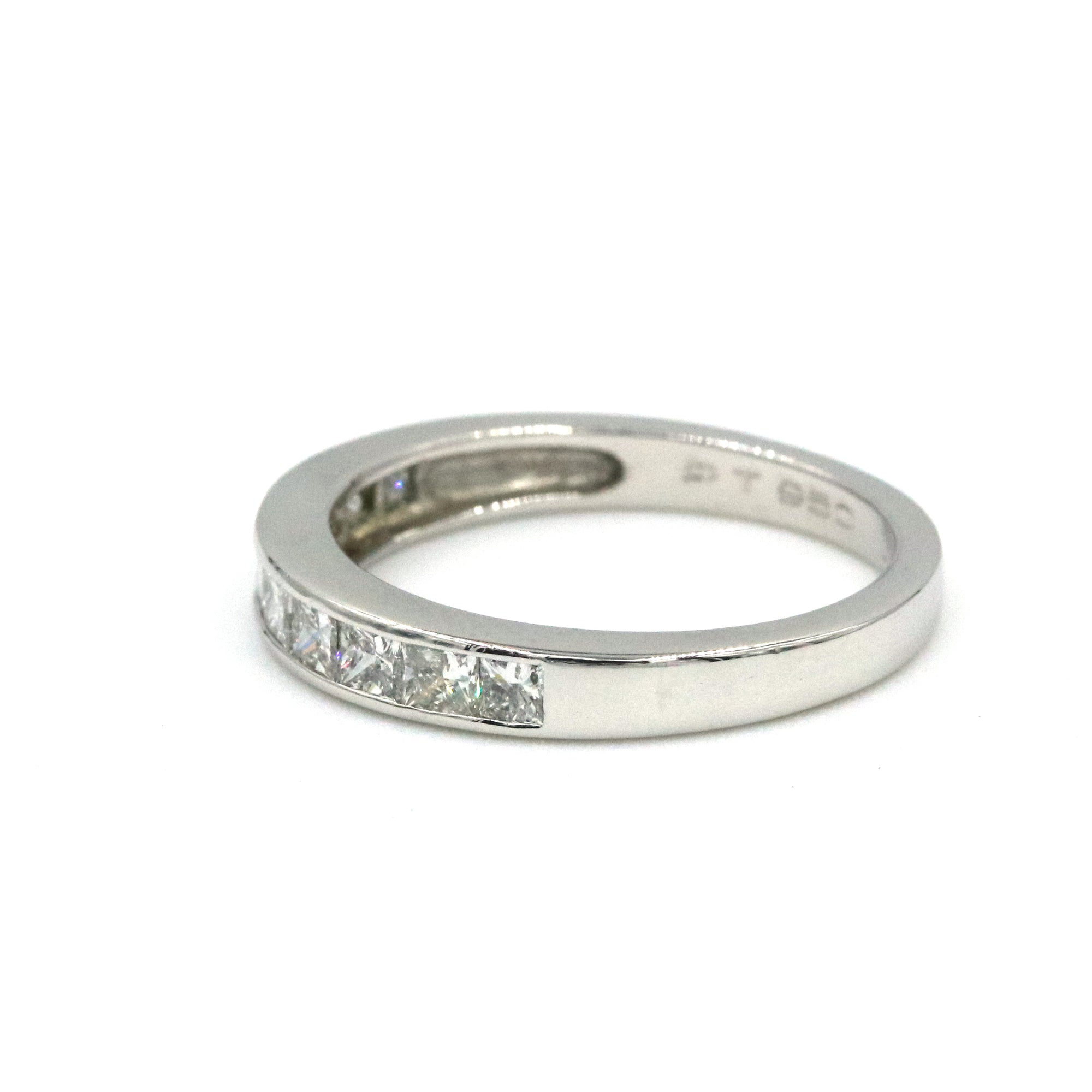 Platinum Princess Cut ~1.00Ctw Diamond Band