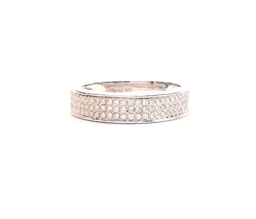 14K White Gold Pave Band Ring With 75 Diamonds=~0.25Ctw Provident Jewelery