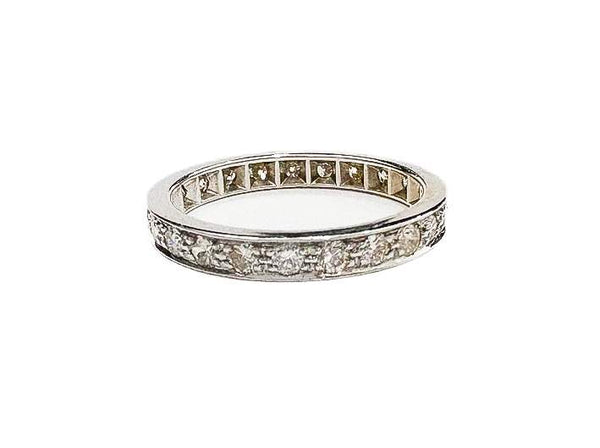14K White Gold Pave Set  ~1.00 ctw Diamond Eternity Band  (Ring Size 7) Provident Jewelery