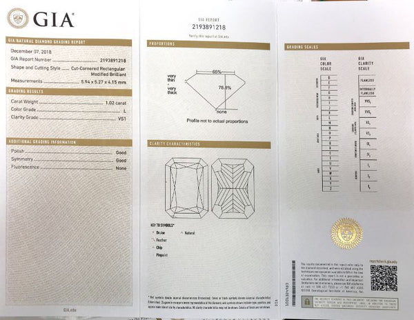 14K White Gold 1.02ct Radiant Cut Diamond (L/VS1) In A Three Row Round And Square Diamond Ring. D=.88ctw Provident Jewelery