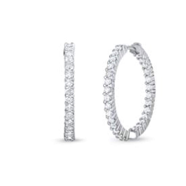 Roberto Coin 18kt Gold Diamond Hoop Earrings