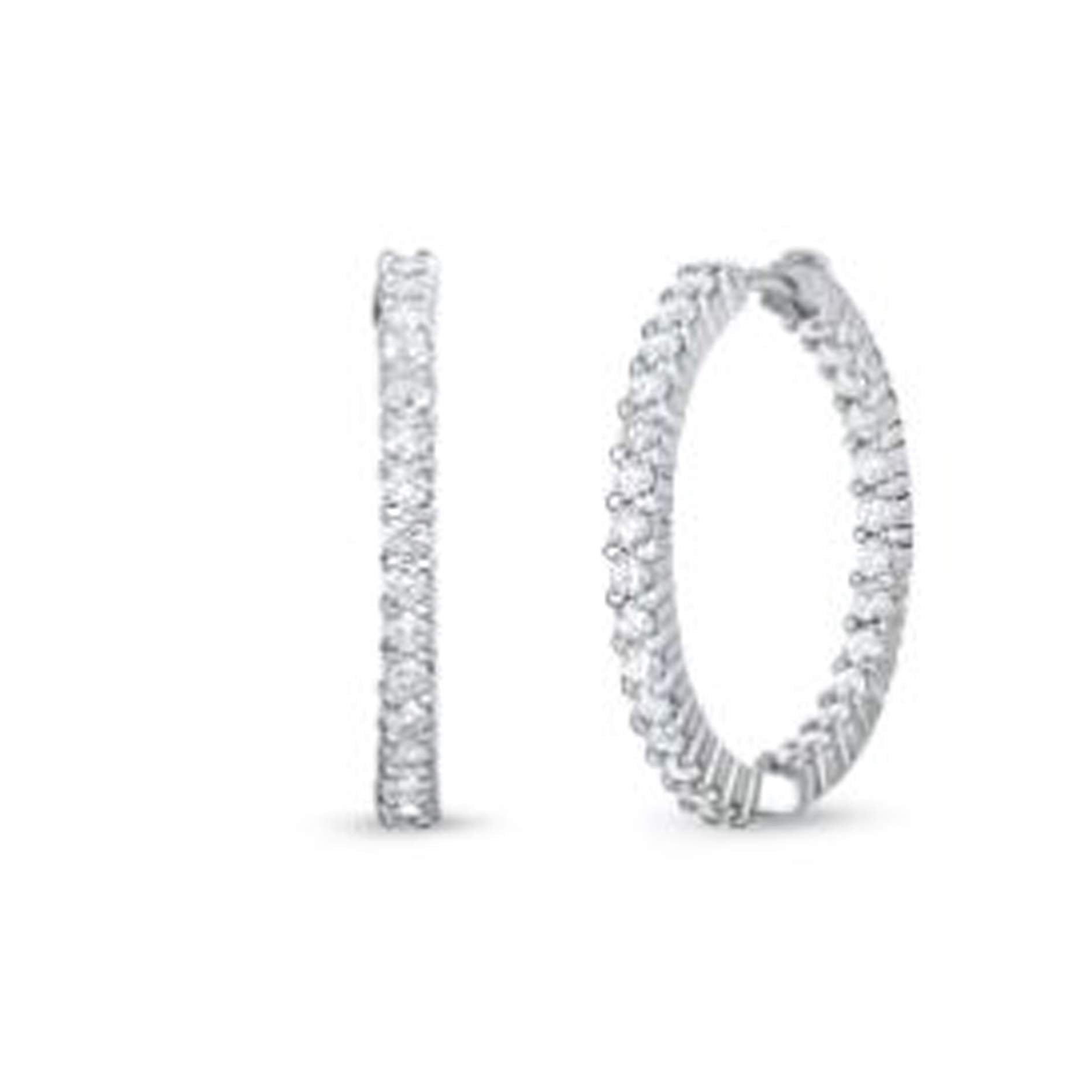 Roberto Coin 18kt Gold Diamond Hoop Earrings