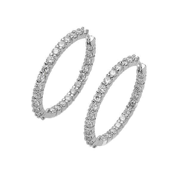 Roberto Coin 18kt Gold Diamond Hoop Earrings