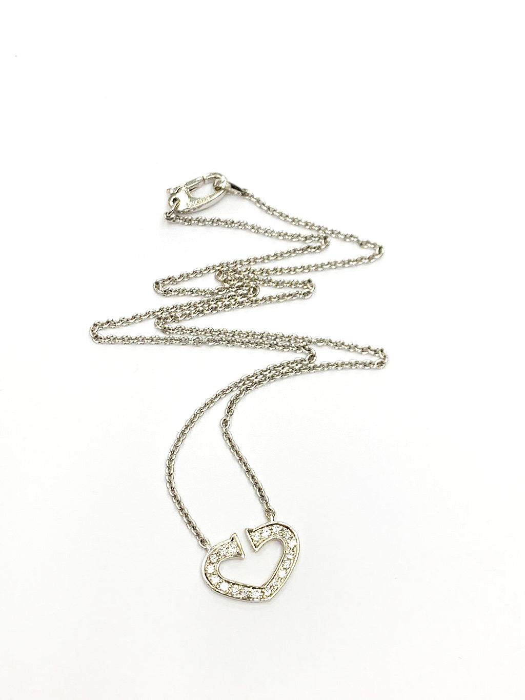 18kt Cartier C Heart Diamond Necklace