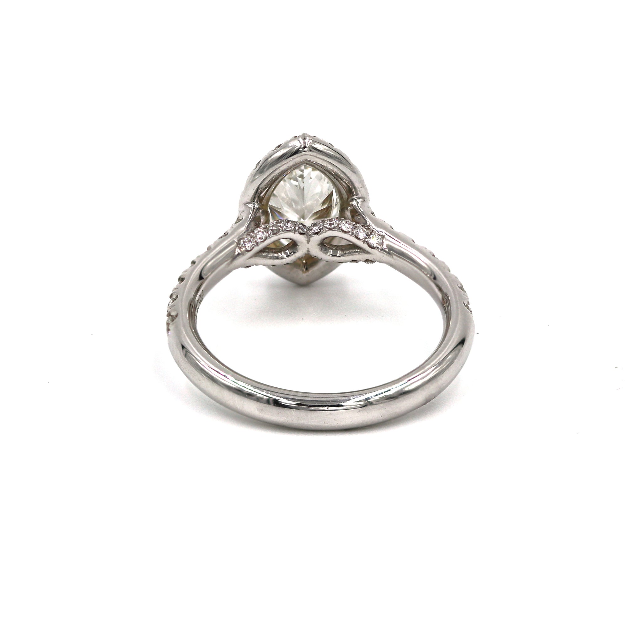 Provident Custom 18kt Gold Marquise Diamond Halo Ring