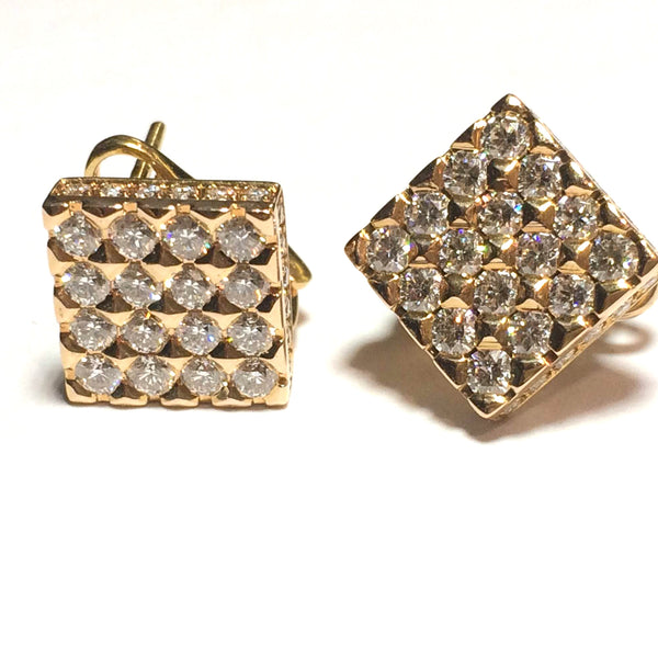 18kt Gold Diamond Fashion Earrings.