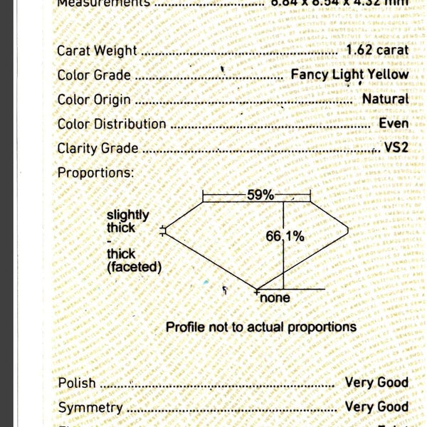 18K Yellow Gold/Platinum GIA Cushion Cut Fancy Light Yellow 1.62Ct Diamond Halo Engagement Ring Provident Jewelery