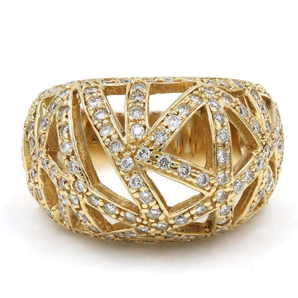 14K Yellow Gold Open Domed ~1.25Ctw Diamond Fashion Ring Provident Jewelery
