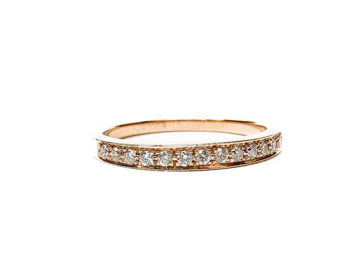 14kt Rose Gold Diamond Prong Set Band