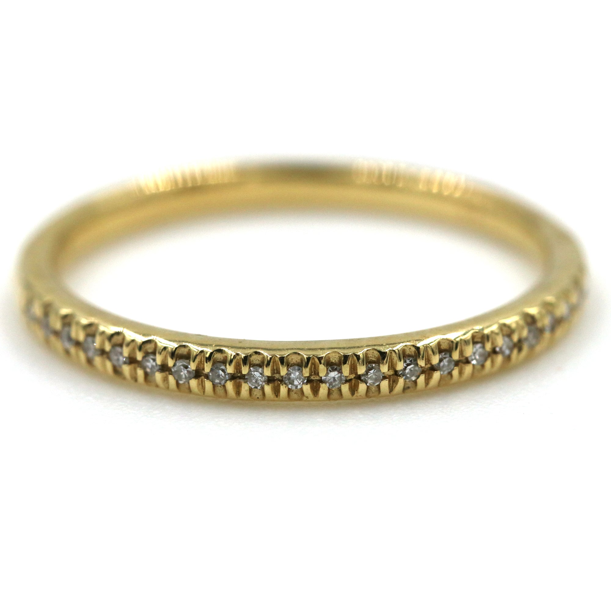 Facet Barcelona 14K Yellow Gold Band  With .06ctw Pave Diamonds Provident Jewelery