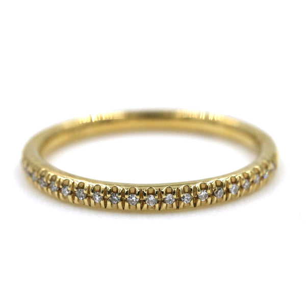 Facet Barcelona 14K Yellow Gold Band .06Ctw Diamond Pave Ring Provident Jewelery