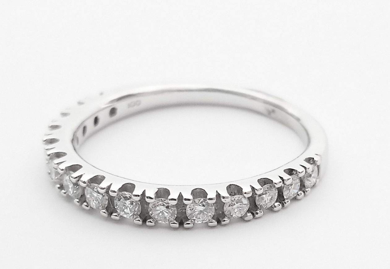 Traditional 14K White Gold Prong Set ~.50ctw  Round Diamond Band Provident Jewelery