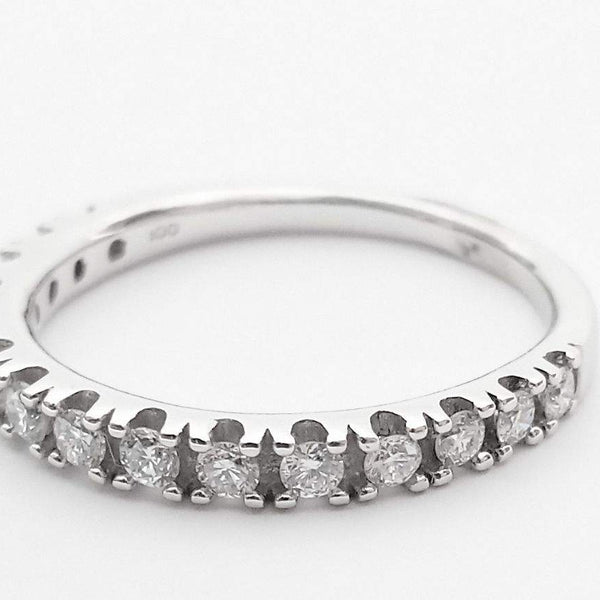 Traditional 14K White Gold Prong Set ~.50ctw  Round Diamond Band Provident Jewelery