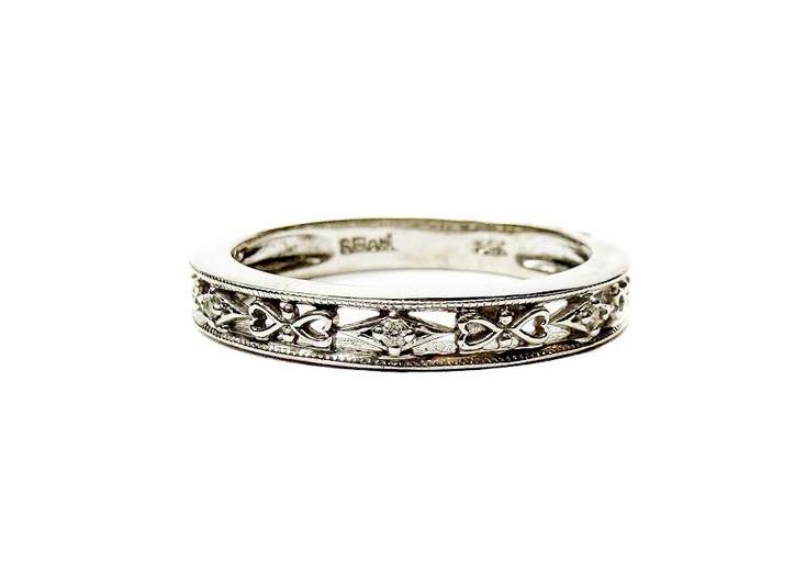 14kt Gold Sophia Fiori Diamond Scroll Band
