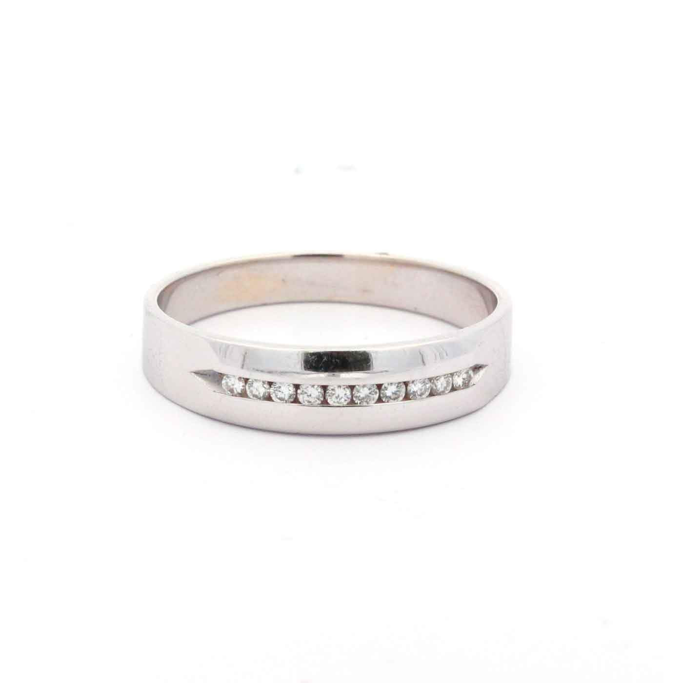 14kt Gold Mens Channel Set Diamond Wedding Band