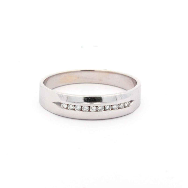 14kt Gold Mens Channel Set Diamond Wedding Band