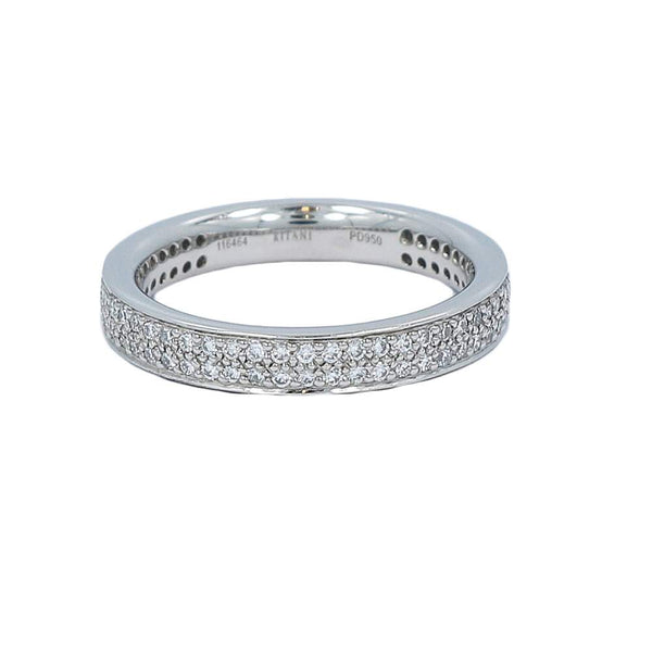 Platinum Ritani Double Row Diamond Eternity Band