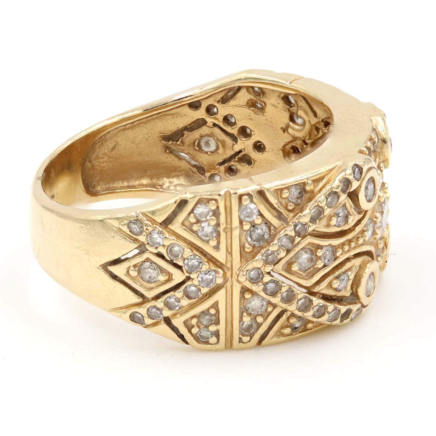 14kt Gold Bezel Set Diamond Fashion Ring