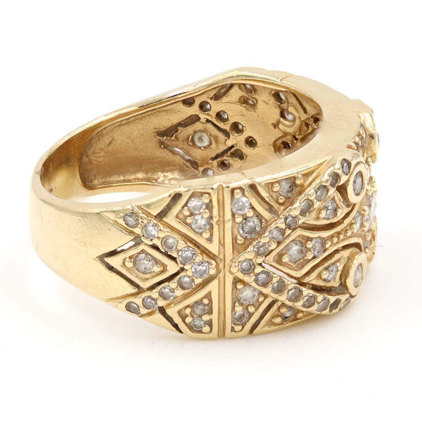 Unique Bezel Set 14K Yellow Gold ~1.25Ctw Diamond Fashion Ring Provident Jewelery