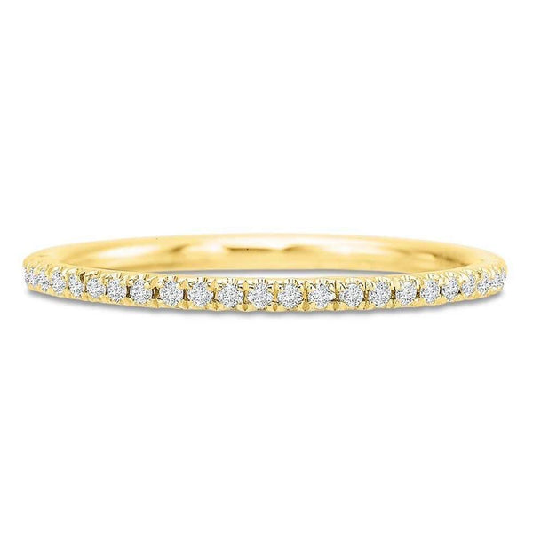 14K Yellow Gold Facet Barcelona Pave .06Ctw Diamond Band Provident Jewelery