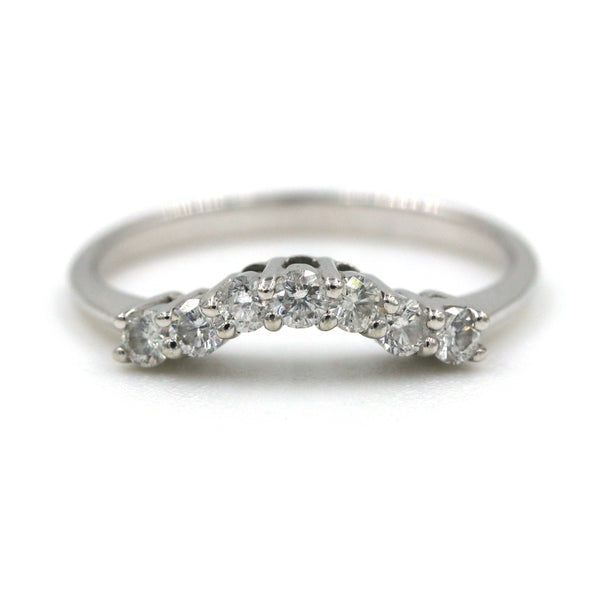 14K White Gold Curved Diamond Band Provident Jewelery