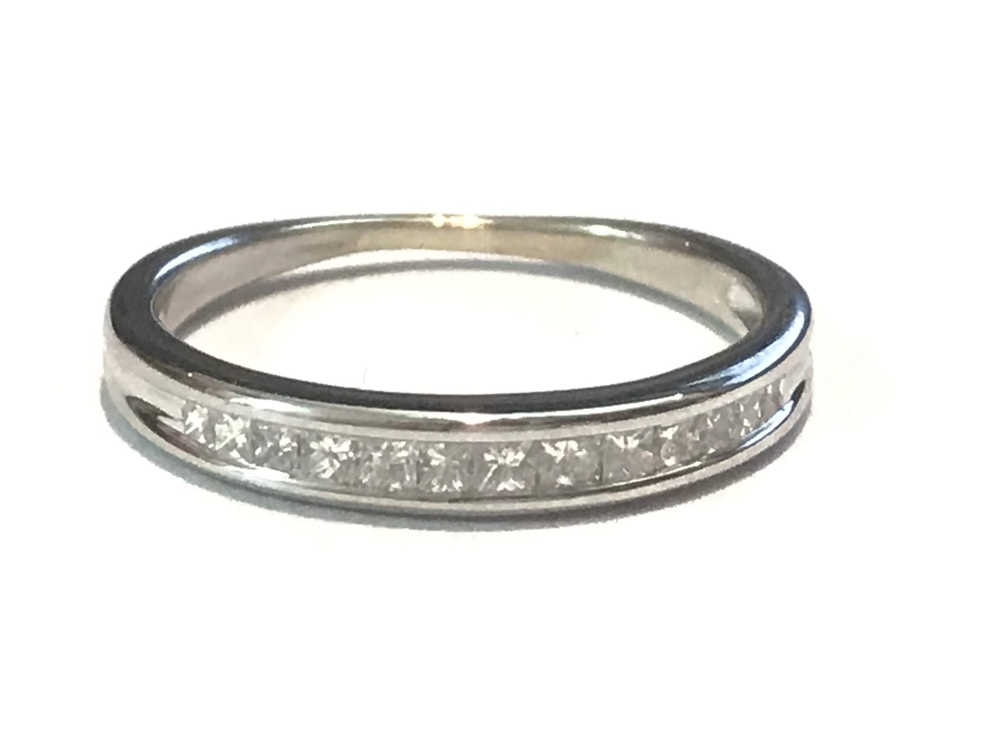 18kt White Gold Princess Cut Channel Set Diamond Band 0.25ctw