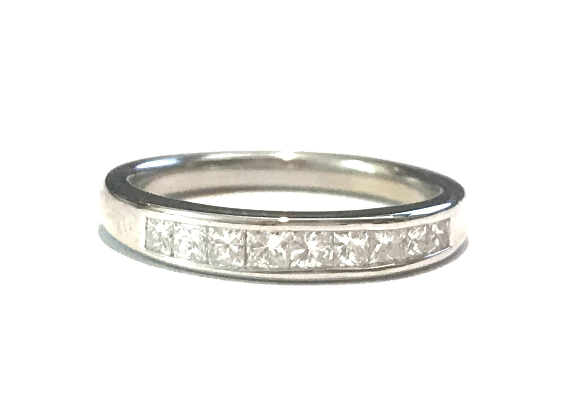 14kt White Gold Princess Cut Diamond Wedding Band