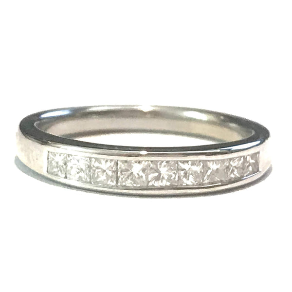 14kt White Gold Princess Cut Diamond Wedding Band