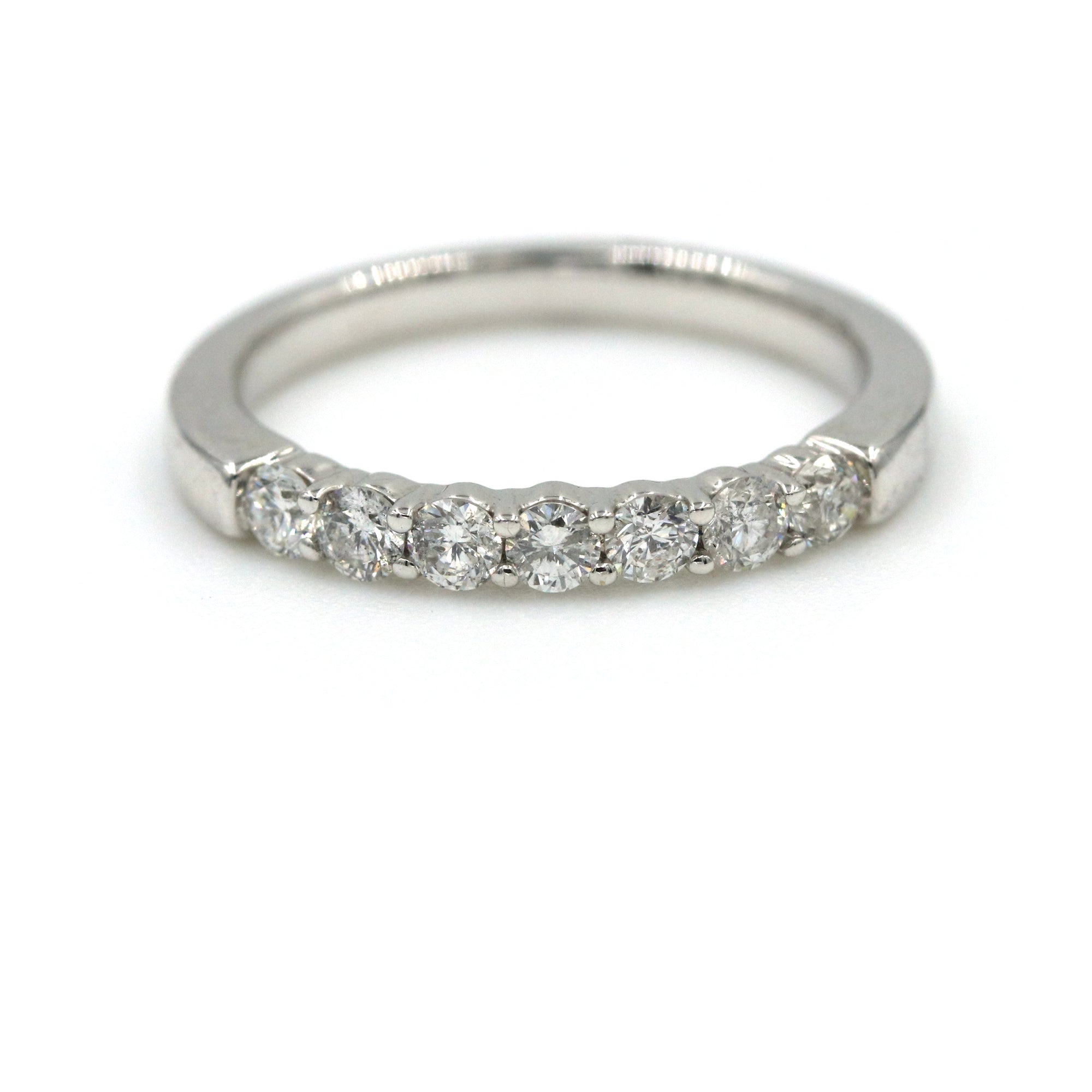 14K White Gold Shared Prong Diamond Wedding Band